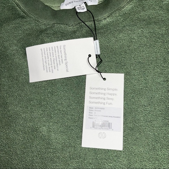 Something Navy Women’s Small Oversized Emerald Green Reversed Jersey Sweatshirt - Picture 9 of 11